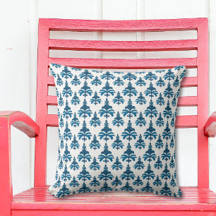 Blaue französische Toile-Muster Kissen