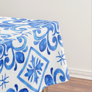 Blaue französische Toile-Muster Tischdecke