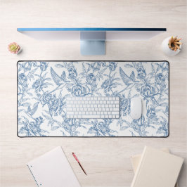 Blaue französische Toile Schreibtischunterlage