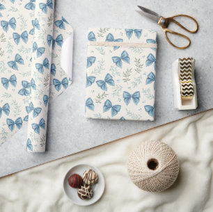 Blaue französische Toile-Vintage-Bänder Verpackung Geschenkpapier