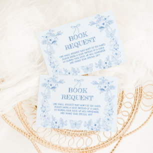 Blaue französische viktorianische Bücher für Baby Begleitkarte