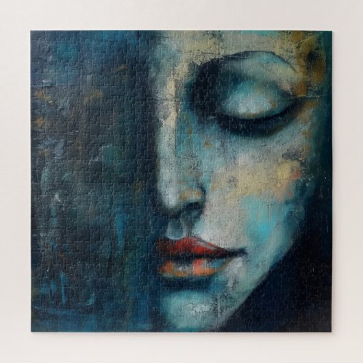 Blaue Frau Abstrakte Kunst Puzzle (Vertikal)