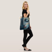 Blaue Frau Abstrakte Kunst Tasche (Am Model)