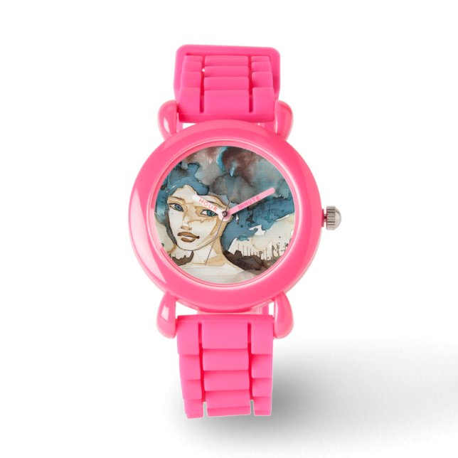 Blaue Frau Armbanduhr (Vorderseite)