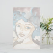 Blaue Frau Briefpapier (Stehend Vorderseite)