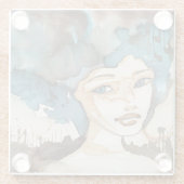 Blaue Frau Glasuntersetzer (Rückseite)