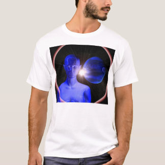 Blaue Frau im Raum T-Shirt