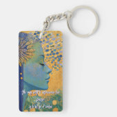 Blaue Frau Lasse Kontrolle Akryllische Schlüsselan Schlüsselanhänger (Rückseite)