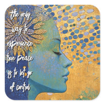 Blaue Frau Lasse Kontrolle-Aufkleber