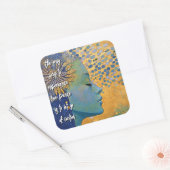 Blaue Frau Lasse Kontrolle-Aufkleber Quadratischer Aufkleber (Umschlag)