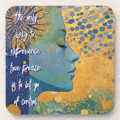 Blaue Frau Lasse Kontrolle harter Kunststoff Unter Getränkeuntersetzer (Vorderseite)