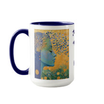 Blaue Frau Lasse Kontrolle Tasse