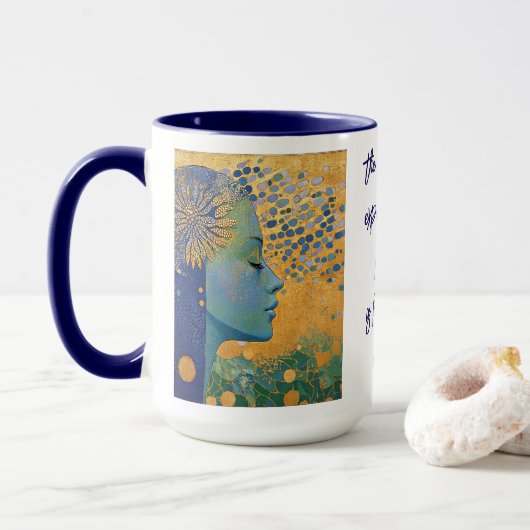 Blaue Frau Lasse Kontrolle Tasse (Mit Donut)