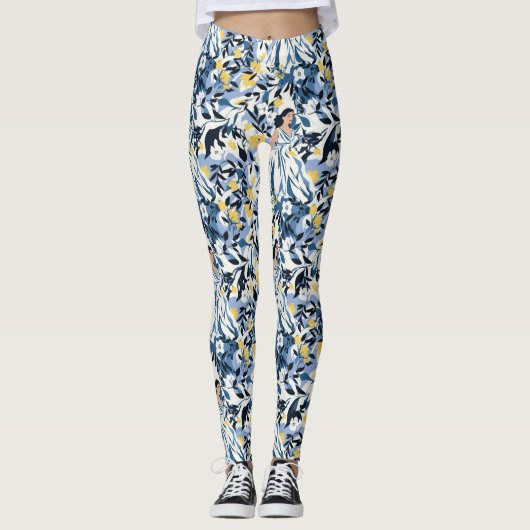 Blaue Frau Leggings (Vorderseite)