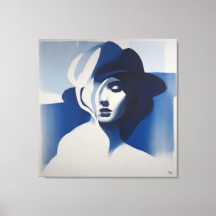 Blaue Frau Leinwanddruck