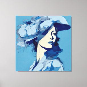 Blaue Frau Leinwanddruck