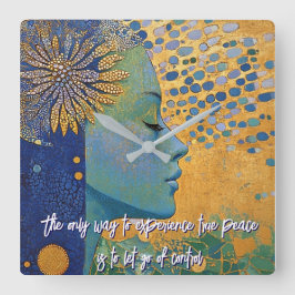 Blaue Frau Ließ von der Kontrolle-Wall-Uhr Quadratische Wanduhr