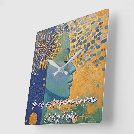 Blaue Frau Ließ von der Kontrolle-Wall-Uhr Quadratische Wanduhr (Winkel)