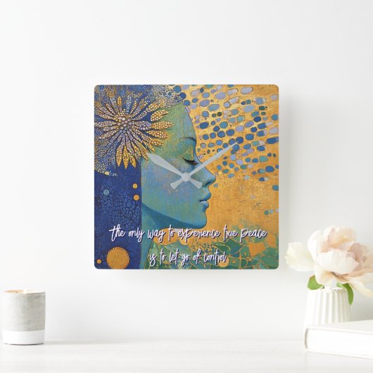 Blaue Frau Ließ von der Kontrolle-Wall-Uhr Quadratische Wanduhr