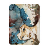 Blaue Frau Magnet (Vertikal)
