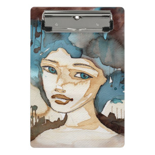Blaue Frau Mini Klemmbrett