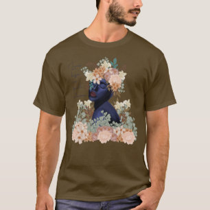 Blaue Frau mit Blume Leben in vollen Zügen T-Shirt