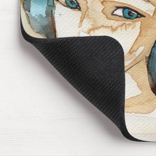 Blaue Frau Mousepad (Ecke)