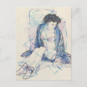 Blaue Frau Postkarte (Vorderseite)