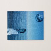 Blaue Frau Puzzle (Horizontal)