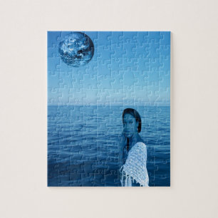 Blaue Frau Puzzle