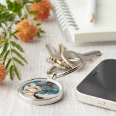 Blaue Frau Schlüsselanhänger (Seite)