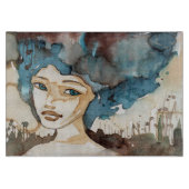 Blaue Frau Schneidebrett (Vorderseite)