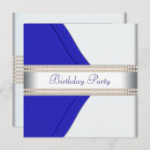 Blaue Frauen Geburtstagsparty Einladung (Vorne/Hinten)