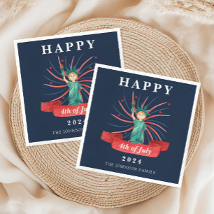 Blaue Freiheitsstatue am 4. Juli Serviette