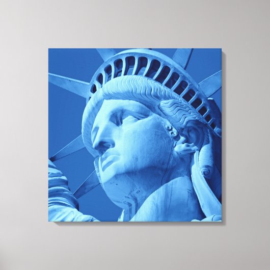 Blaue Freiheitsstatue umarmte Canvas Leinwanddruck (Vorderseite)