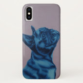 Blaue Frenchie iPhone Abdeckung Case-Mate iPhone Hülle (Rückseite)