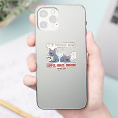 Blaue Frenchie-Mutter Kaffee Chaos Schnarch Design Aufkleber (Telefon)