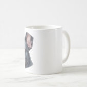 Blaue Frenchie-Porträt-Sticker in malerischer Art Kaffeetasse (VorderseiteRechts)