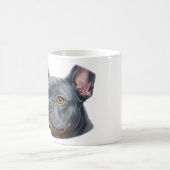 Blaue Frenchie-Porträt-Sticker in malerischer Art Kaffeetasse (Mittel)