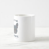 Blaue Frenchie Vor-Kaffee-Stimmung Kaffeetasse (Mittel)