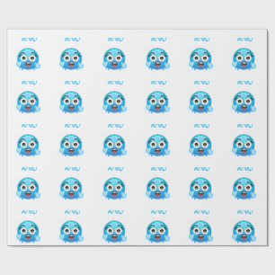Blaue Freudentränen: Das überwältigte Emoji Geschenkpapier
