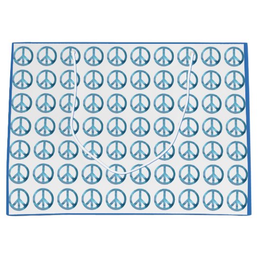 BLAUE FRIEDENSSYMBOL MOTIF GROßE GESCHENKTÜTE (Vorderseite)