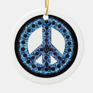 Blaue Friedensverzierung Keramik Ornament