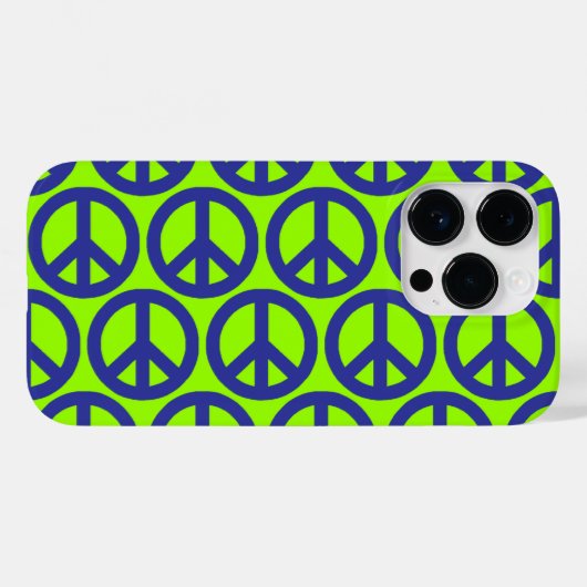 Blaue Friedenszeichen Case-Mate iPhone Hülle (Rückseite (Horizontal))