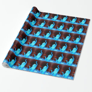 blaue Friedenszeichen wellenartig bewegende Geschenkpapier