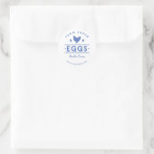 Blaue Frische Eier Runder Aufkleber (Tasche)