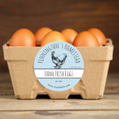 Blaue Frische Eierkennzeichnungen Runder Aufkleber