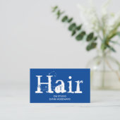 Blaue Friseur Visitenkarte (Stehend Vorderseite)