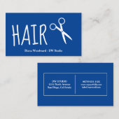 Blaue Friseure Visitenkarte (Vorne/Hinten)
