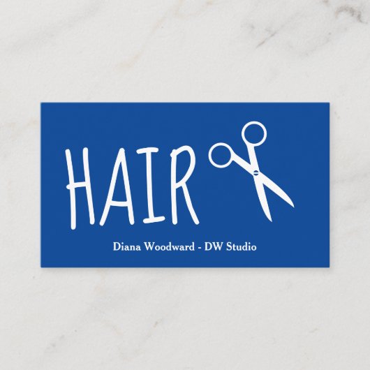 Blaue Friseure Visitenkarte (Vorderseite)